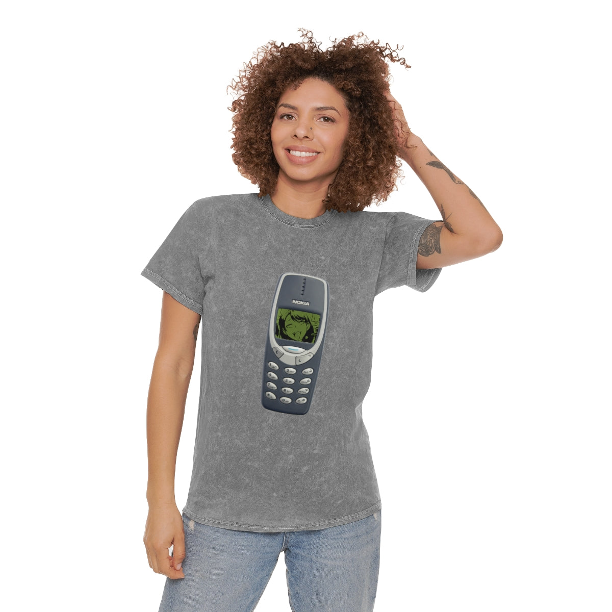"NOKIA" Unisex Stone Wash T-Shirt EMPTYRM.