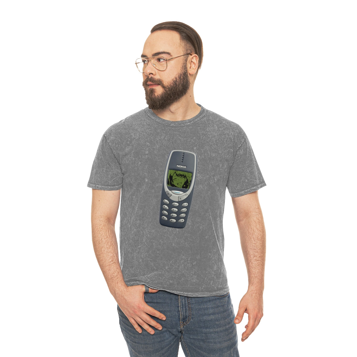 "NOKIA" Unisex Stone Wash T-Shirt EMPTYRM.