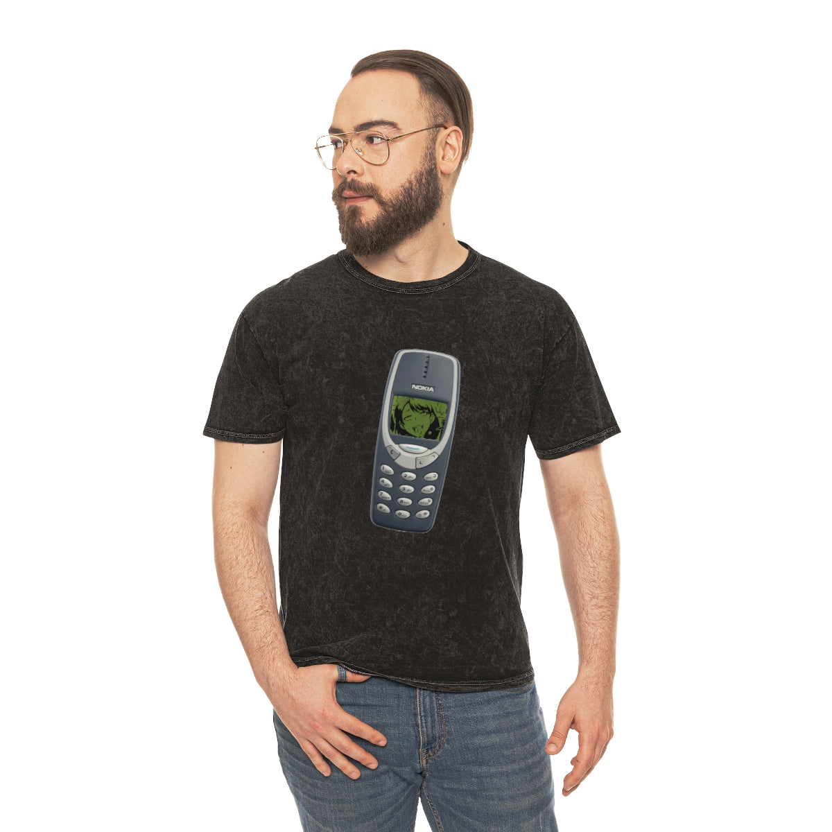 "NOKIA" Unisex Stone Wash T-Shirt EMPTYRM.