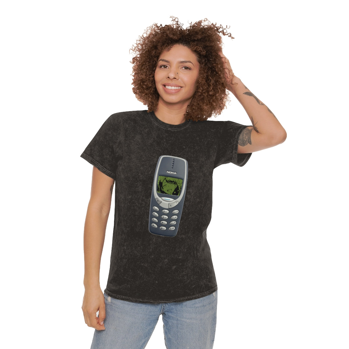 "NOKIA" Unisex Stone Wash T-Shirt EMPTYRM.